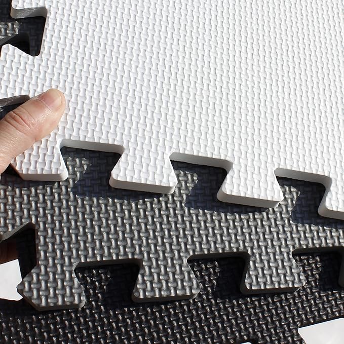 MQIAOHAM® 18 Pieces + 18 Edges Puzzle Play Mats, Soft Baby Play Mat, Kids Interlocking Foam Floor Tiles, Toddlers Carpet Playmats XZ301018-101104112