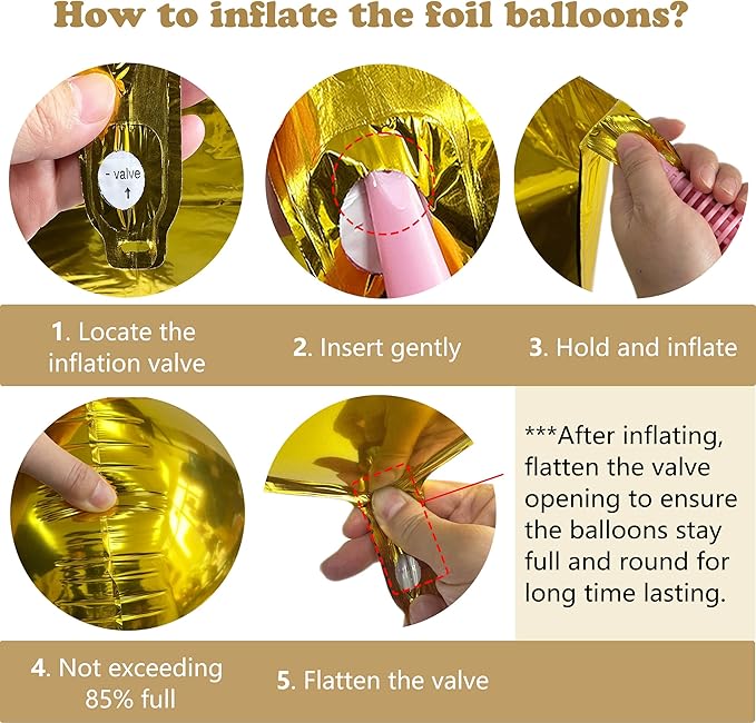 Pink Birthday Decorations with 16pcs Large 4D Foil Balloons in Different Size (10-50 Inch) + 6pcs 18" Heart Balloons + 16” Happy Birthday Banner for Indoor Outdoor Party Decorations (Pink)