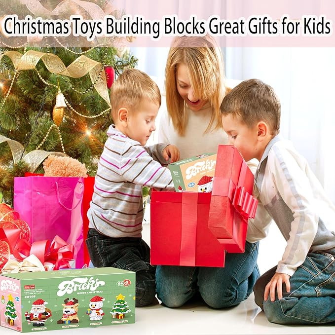 Christmas Building Blocks Deer Compatible with Lego Christmas Micro Blocks Stacking New Toys Holiday Present Box New Year Birthday Gifts for Kids 7 8 9 10 11 12 Years Old (Reindeer)