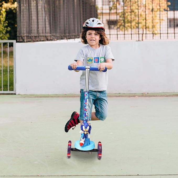 3D Kick Scooter for Kids, Self-Balancing 3 Wheeled Light Up Scooter with Extra Wide Anti-Slip Deck, Rear Brake, Lean to Steer, Lightweight Design, for Kids 3 and up, 75 LB Limit