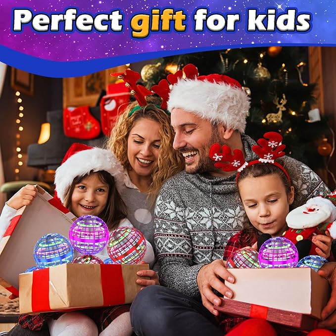 Tikduck Flying Orb Ball 2025 Toys Soaring Hover Boomerang Galactic Fidget Cool Magic Hand Controlled Mini Drone Cosmic Globe Spinner Safe for 6 7 8 9 10+ Year Old Kids Outdoor Toys (Illusory Purple)