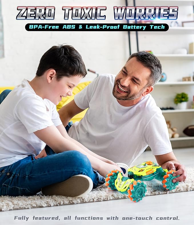 A ALPHA Gesture Remote Control Car, RC Stunt Car with 360° Flips 2.4GHz 4WD Remote Control Toy with Lights Music Birthday Xmas Gift for Boys 5 6 7 8-12 Year Old