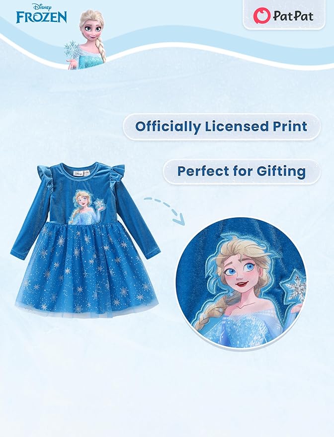 Disney Princess Frozen Minnie Mouse Dress Girls Sparkle Ruffle Tulle Tutu Birthday Party Fall Outfits Clothes Baby to Toddler