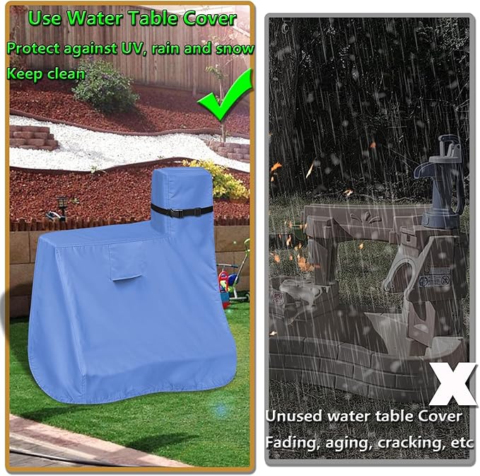 Kids Water Table Cover for Step2 Pump & Splash Discovery Pond Water Table, Outdoor UV, Fade-resistant, Wind and Dust Protection Toddlers Water Activity Table Cover(Blue)
