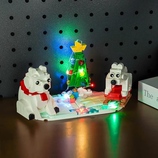 BrickBling LED Light Compatible with Lego Wintertime Polar Bears 40571 Building Kit,Christmas Décor Lights Compatible with Lego 40571, Creative Lighting Kit-Not Included The Model