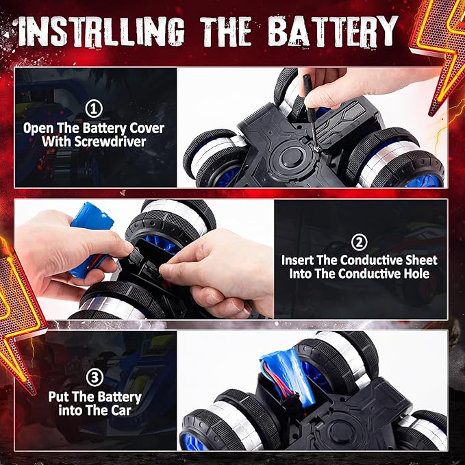 4WD Remote Control Car 360° Spins RC Stunt Car with Lights&Music,Best Birthday Gifts Toys for 6 7 8 9 10 11 12 Year Old Boys