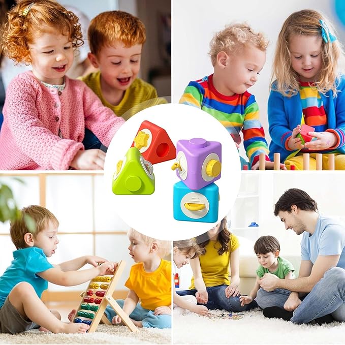 Baby Blocks - Removable Fine Motor Educational Toy | Baby Stacking Blocks Detachable Stacking Block Toys | for Toddler Boys Girls Kids Preschool Kindergarten Home Homeschool Travel Holiday