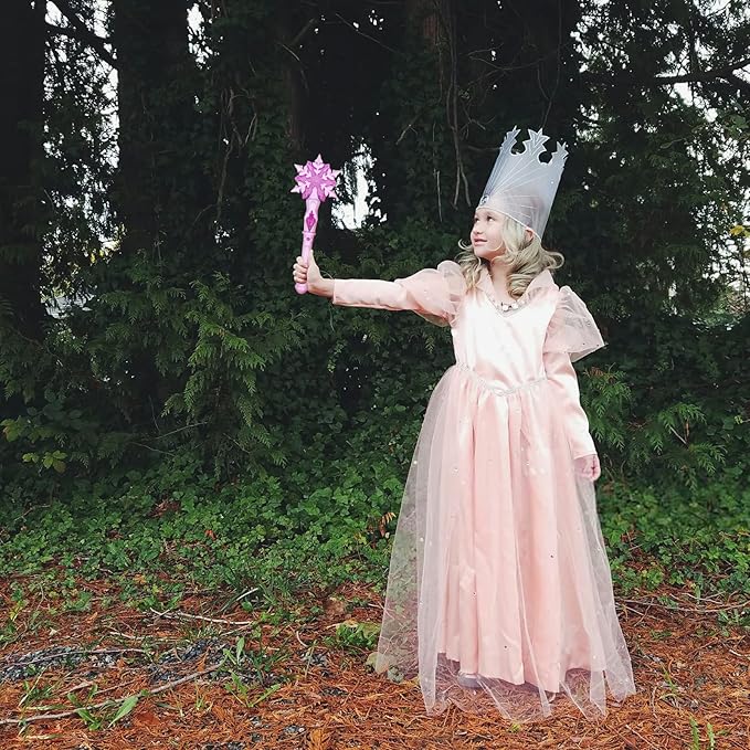 KingGlee Light Up Frozen Snowflake Wands with Sound(Motion Sensitive) Magic Toy for Kids Girls Princess Party Favors Costume Cosplay Accessories 2 Pieces Pink