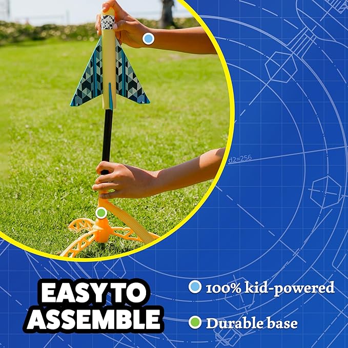 Stomp Rocket Stunt Airplane Refill, Wildcat Plane Launcher Toy for Kids - Airplane Toy Soars Over 100 Feet - Fun Outdoor Toys & Gift for Boys or Girls