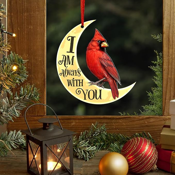 Memorial Cardinal Christmas Ornaments 2025 - Red Cardinal Suncatcher Ornament for Tree Decorations - Sympathy Gifts for Loss of Loved One, Memorial Gifts for Loss of Dad Mom Women Men