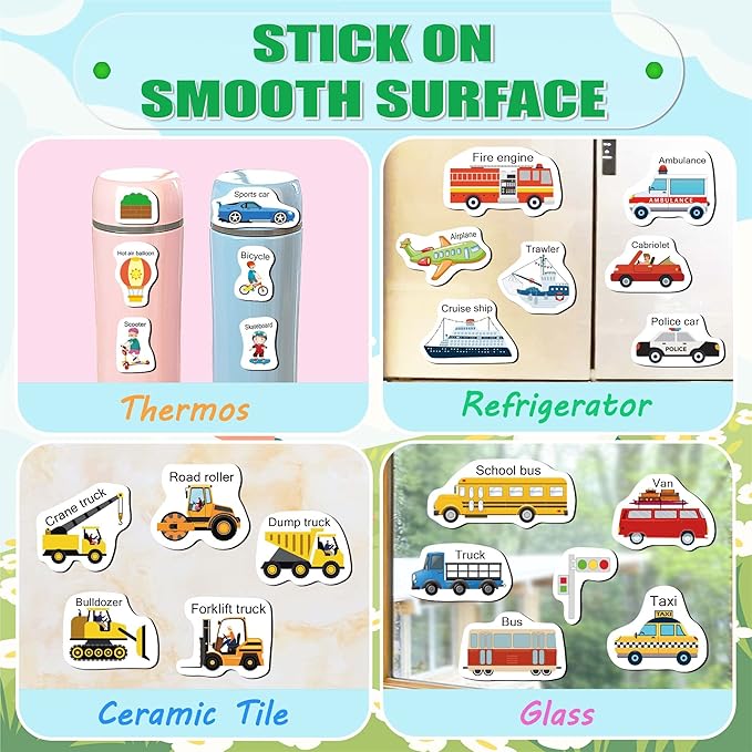 6 Set Reusable Sticker Books for Toddlers 2-4 Years, Sticker Book for Kids, Toddler Airplane Travel Essentials for Kids