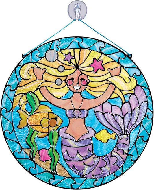 Melissa & Doug Stained Glass Made Easy Activity Kit: Mermaids - 140+ Stickers