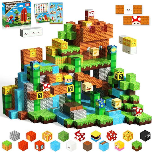 Magnetic Blocks-100PCS Magnetic Toy World Set Magnetic Building Blocks, STEM Montessori Sensory Toys for Toddlers Kids Boys Girls Ages 3 4 5 6 7 8 9 10 Christmas Birthday Gifts