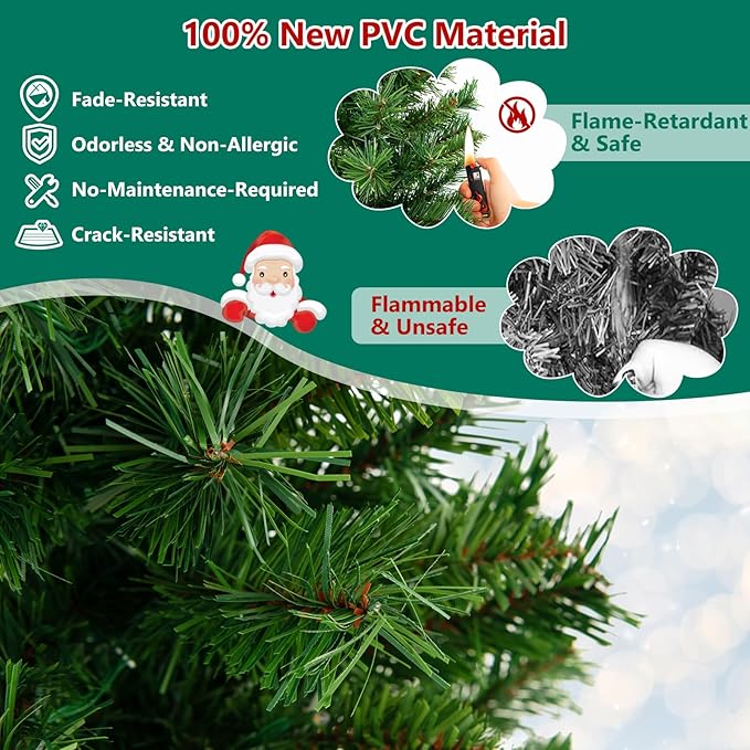 Goplus 4ft Pre-Lit Christmas Tree for Entrances, Artificial Potted Xmas Tree with 100 LED Lights, Timer, 3 Lighting Modes, 160 Branch Tips, Antique Urn Base, Porch Indoor Holiday Christmas Decoration