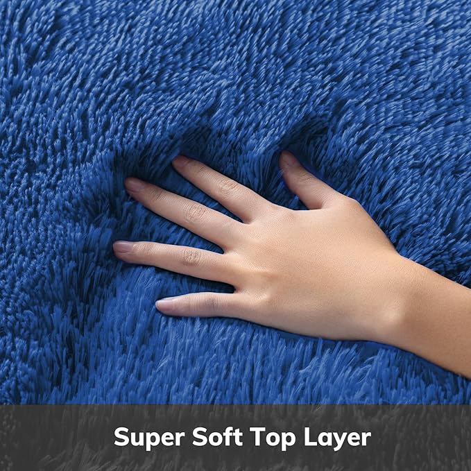 Ophanie Blue Rug, Boys 3x5 Rugs for Bedroom Royal Dark Blue Carpet Nursery Aesthetic, Kids Playroom Navy Area Rugs for Girls Teen Home Decor