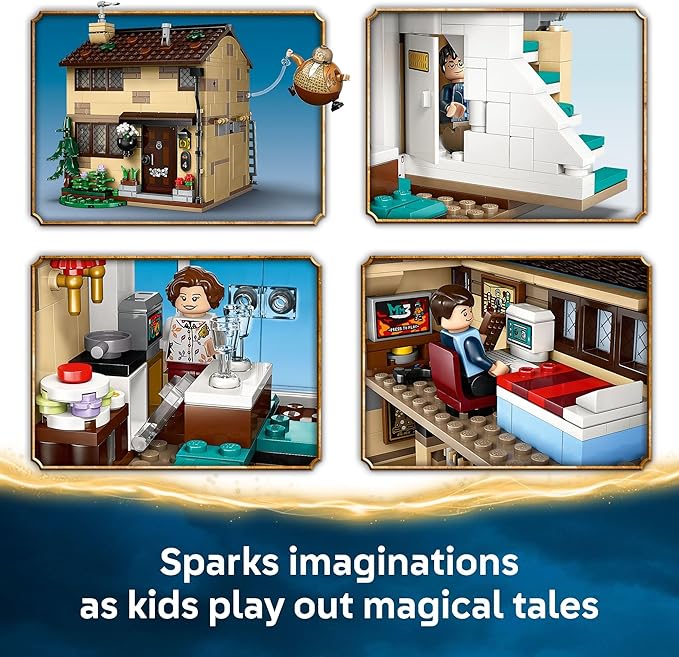 LEGO Harry Potter Privet Drive: Aunt Marge’s Visit Kids Toy - Buildable Book Nook and Room Decor for Boys and Girls, Ages 8+ - Collectible Harry Potter Minifigure - Birthday Gift Idea - 76451
