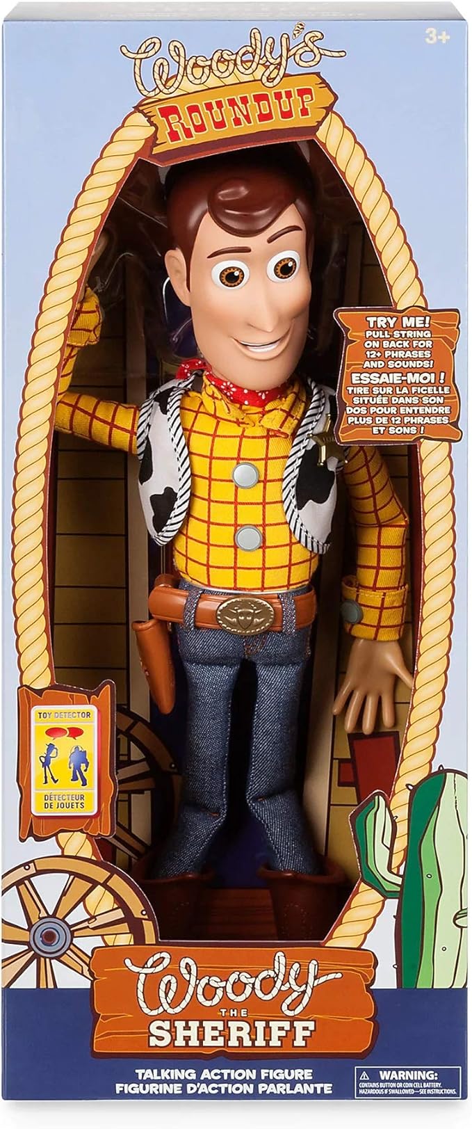 Disney Store Official Sheriff Woody Talking Action Figure from Toy Story, Features Sounds and Phrases from The Movies, Interacts with Other Figures and Toys