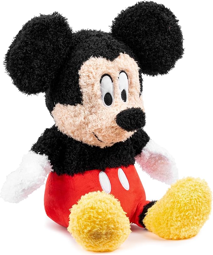 Jay Franco Disney Plush Pillow Buddy - Ultra-Soft Stuffed Character Plushie & Fuzzy Pillow, Official Licensed Product, Black - Mickey Mouse
