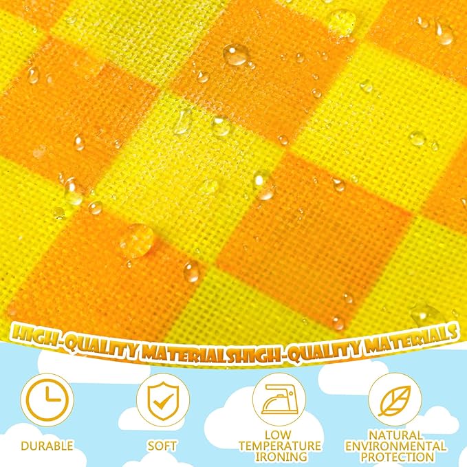 4 Pcs Cartoon Table Runner Cartoon Birthday Party Supplies Cow Pattern Printed Check Table Decor Tablecloth Party Supplies,13 x 72 in (Classic)