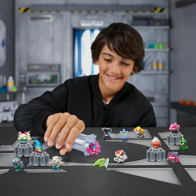 MRBEAST LAB Swarms Series 3, Hyper Fusion Series, 14 Pack Collectible Micro Beasts, 14 Collectible Stickers & 4 Fusion Caps to Build Out Your Own Biting Hot Sauce