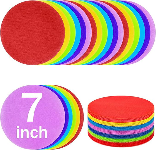 7 Inch Carpet Spots Markers Carpet Circles Carpet Markers for Kids Classroom Social Distancing, IKAYAS 30Pcs Removable Carpet Spots for Classroom Decoration Teacher Supplies, 6 Colors