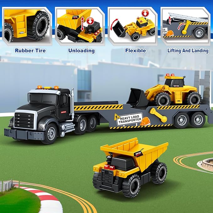 SpringFlower Boy Toys, Toddlers Truck Toy for 3 4 5 6 Year Old Boys, Extra Large Truck Toy with Sounds & Lights, Birthday Gifts for Kids Child 3 4 5 6 Years Old