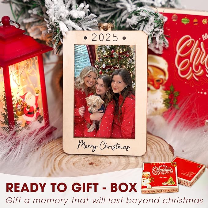 2025 Christmas Ornament Picture Frame - Friends Photo Frame Ornaments - Picture Frame Ornament For Tree - Merry Christmas Ornaments With Picture Insert - Christmas Gift For Family, Friends