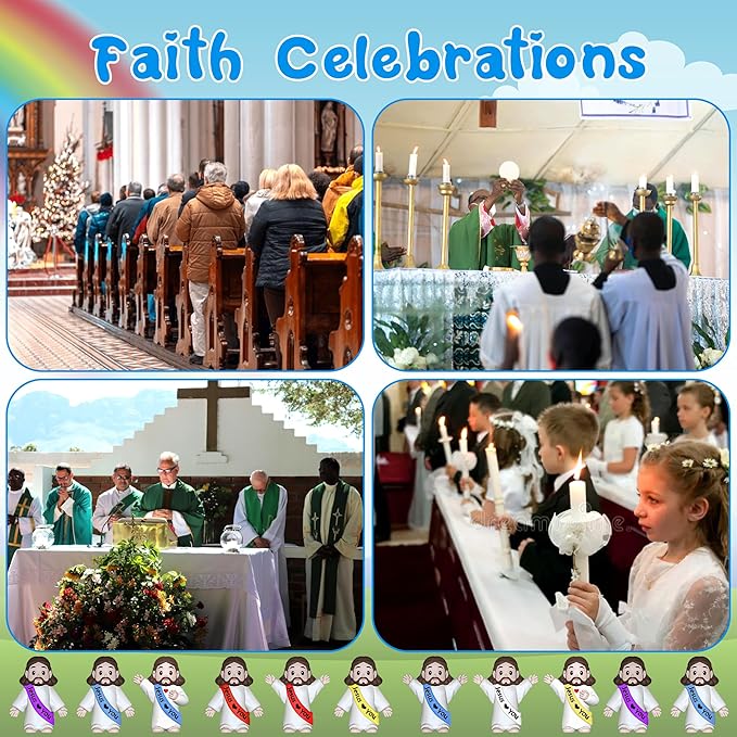 100 PCS Little Jesus Figures,Mini Jesus Figurines - Tiny Statues for Easter Egg Stuffers,Religious Gifts,Parties,Baptism Gifts,Multicolor Miniature Decorations,Hide and Seek Figurines(Heartfelt)