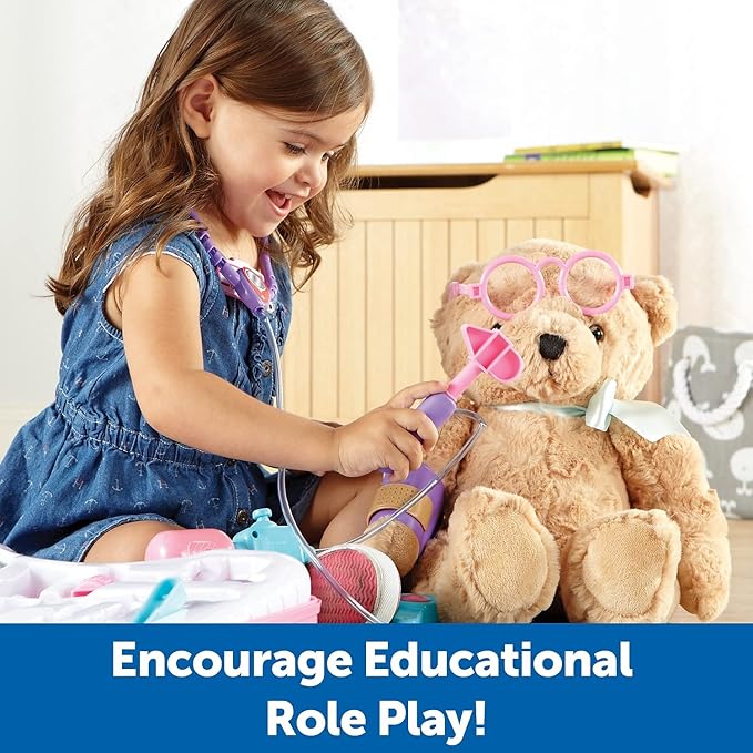 Learning Resources Pretend and Play Doctor Kit - 19 Piece Set, Doctor Kit and Costume for Kids, Toy Medical Kit, Toddler Social Emotional Learning Toys, Gifts for Ages 3+