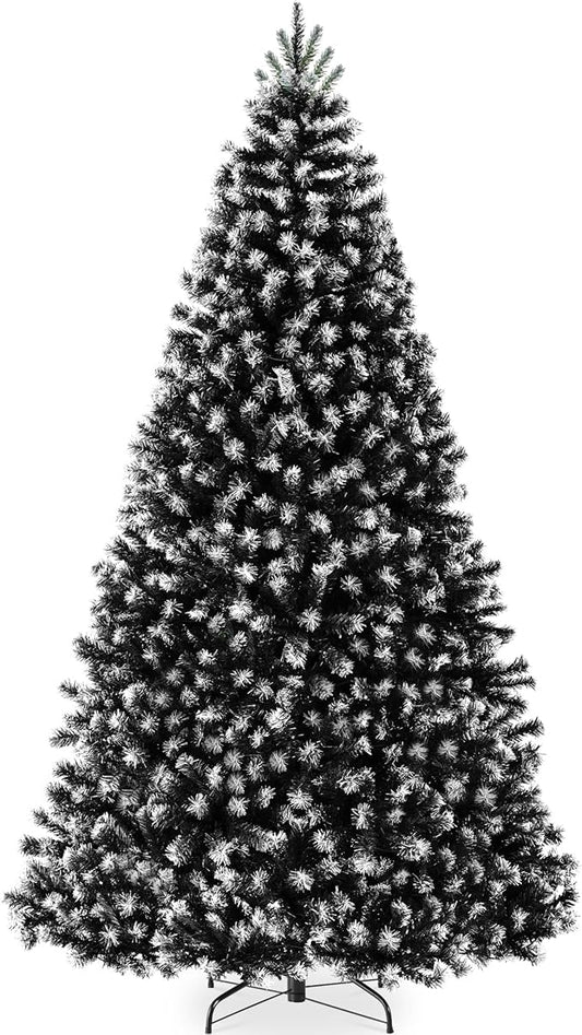 Best Choice Products Artificial Frosted Christmas Tree, 7.5ft Premium Unlit Realistic Spruce Holiday Décor w/Dense Branches, Metal Base - Black Spruce