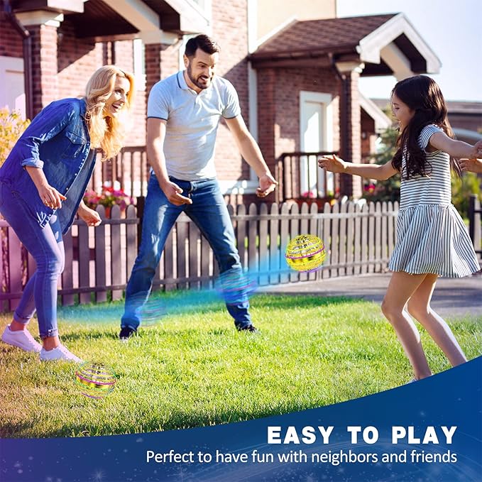 LEMATRIX 2025 Flying Orb Ball Toy, Hover Ball Boomerang Fly Fidget Spinner, Cool Toys Gifts for 6 7 8 9 10 11 12+ Years Old boy Girls Teens, Hand Mini Drone Cosmic Globe , Indoor Outdoor Toys(Golden)