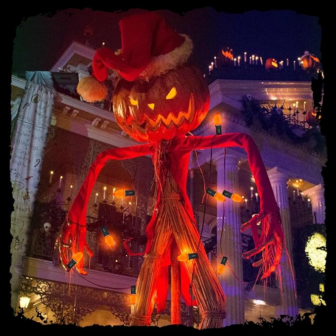 GOOTHY C7 LED Outdoor Halloween Lights 25Ft Orange Halloween Decoration String Lights with 27 Shatterproof Orange LED Bulbs, Hanging Outdoor Patio Lights for Christmas Party Patio Wedding Holiday