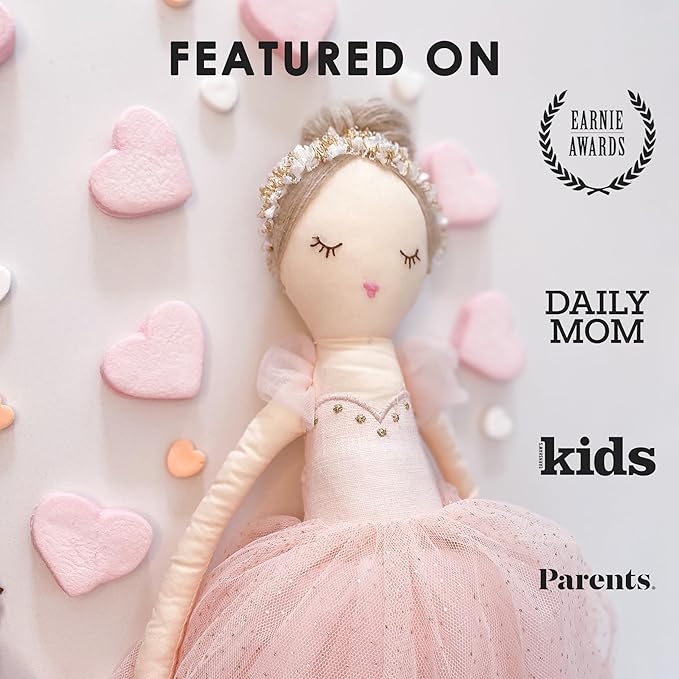 MON AMI Belle The Ballerina Stuffed Doll – 22”, Plush Ballerina Doll for Girls, Use as Toy or Room Decor