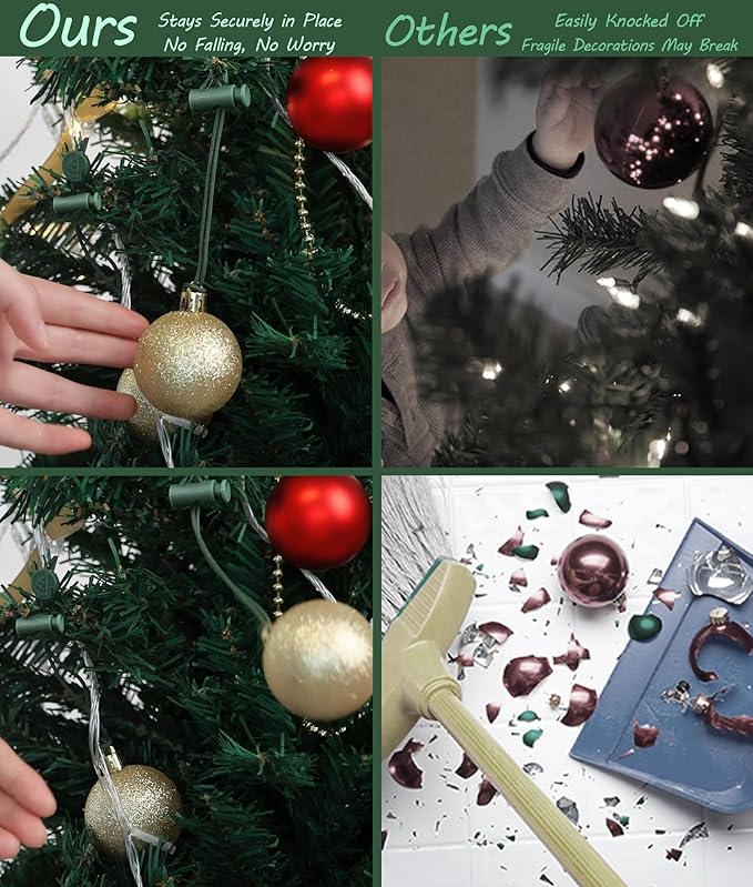 Ornament Hooks – Essential Christmas Tree Decorating Hangers Great Xmas Ornament Hooks for Hanging Christmas Decorations 35 PCS(Green)