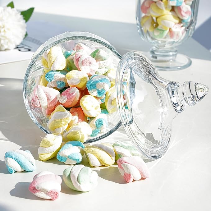 26oz Glass Decorative Candy Jars Clear Cookie Jar Storage Jar with Lid for Candy Buffet Wedding Decor Bathroom Storage Table Centerpiece