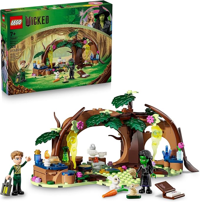 LEGO Wicked Elphaba’s Retreat Building Toy - Elphaba & Fiyero Toy Figures and Playset with Forest Friends - Pretend Play Building Blocks for Kids, Ages 7+ - Wicked Gift for Girls & Boys - 75687
