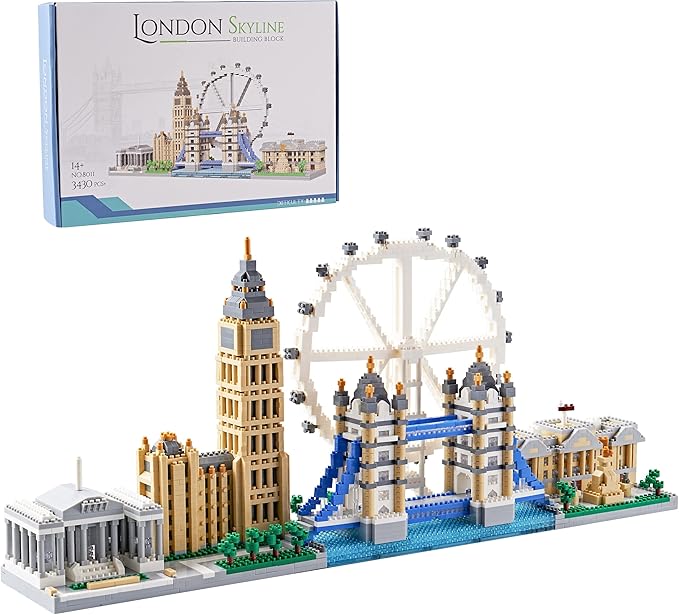 New Architecture London Skyline Building Set - Fun & Satisfying Model Kit with 3430pcs - Gift for Adults 14+ - Micro Mini Blocks
