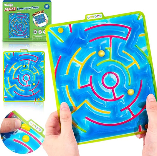LESONG Sensory Toys for Kids with Autism: Gel-Filled Colorful Maze Sensory Fidget Toys for Classroom Corner - Kids Special Needs Squeeze Sensory Toys for Preschool