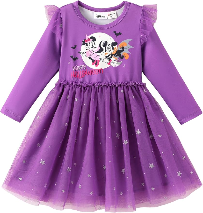 Disney Princess Frozen Minnie Mouse Dress Girls Sparkle Ruffle Tulle Tutu Birthday Party Fall Outfits Clothes Baby to Toddler