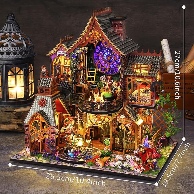 DIY Miniature Wooden Dollhouse Kit, DIY Miniature House Kit for Adults and Teens, DIY Mini Dollhouse Kit (Magic Spirit)