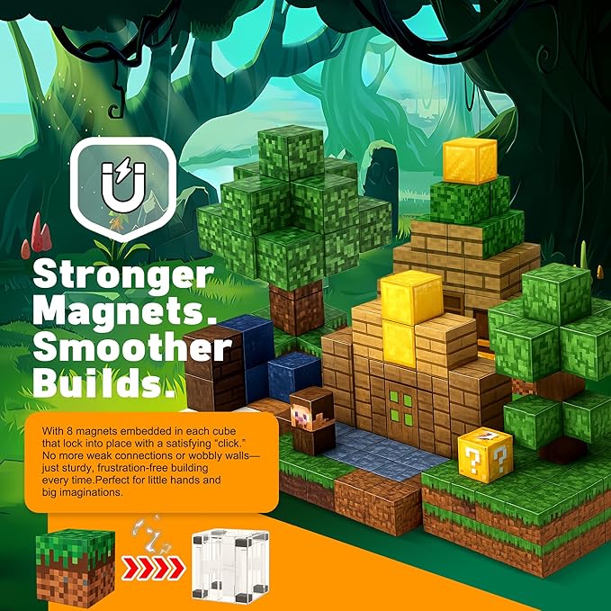 Magnetic Blocks 128PCS - Magnetic Tiles Building Blocks Toddler Toys STEM Sensory Outdoor Toys for 3+ Year Old Boys & Girls, Creative Kids Games Kids