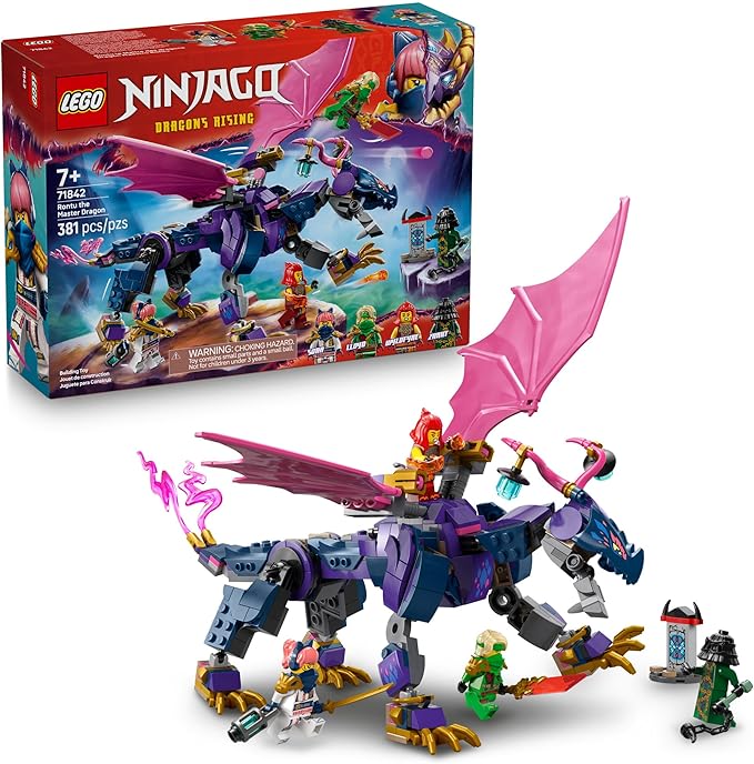 LEGO NINJAGO Rontu The Master Dragon Building Toy - Dragons Rising Model Building Kit for Boys & Girls, Ages 7+ - Kids Toy W/ 4 Ninja Minifigures & Dragon Figurine - Gift Idea for Birthdays - 71842