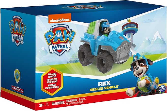 Paw Patrol, Rex’s Dinosaur Rescue Vehicle with Collectible Action Figure, Kids Toys for Ages 3 and Up