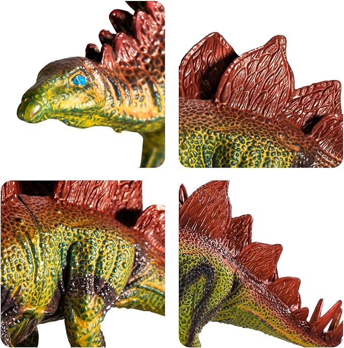 TEMI Dinosaur Toys for Kids 3-5, Jurassic Dinosaurs Figures with Play Mat and Trees to Create a Dinosaur World, Triceratops, Velociraptor, Gifts for Toddler Boys and Girls 3 4 5 6 7