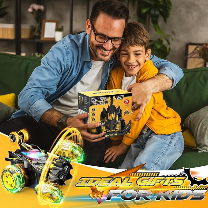 RC Cars Toys for Boys 3 4 5 6 7 8 9 10 Year Old, 360° Flip 4WD Remote Control Stunt Car Kids Toys Indoor Outdoor All Terrain RC Car Christmas Birthday Party Gifts for Kids Boys Age 3-5 4-6 5-7 6-8