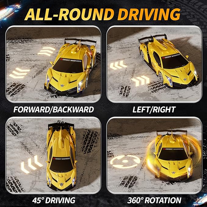 1:10 Big Size Transform RC Car, Remote Control Car with 2.4GHz Gesture Sensing, One Button Deformation to Robot with Light, Toy Cars Birthday Gifts for Kids Age 3 4 5 6 7 8 9 10 Years Old Boys Girls