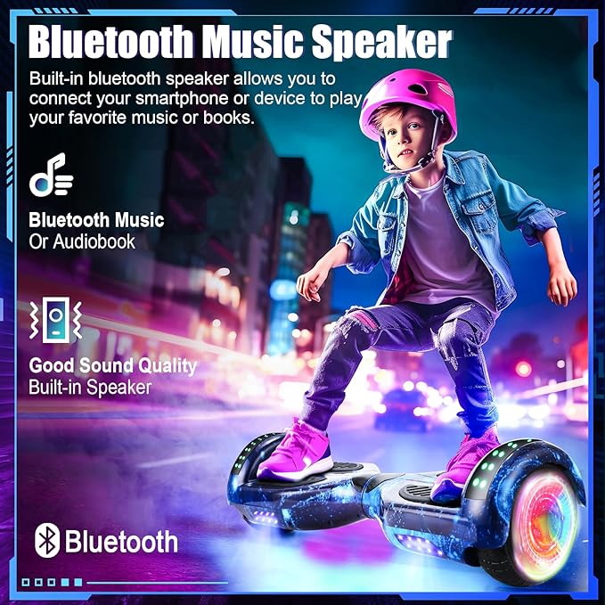 Self Balancing Scooters with Bluetooth & Corlorful LED Lights, Gifts for Kids & Adults & Girls & Boys, for All Ages