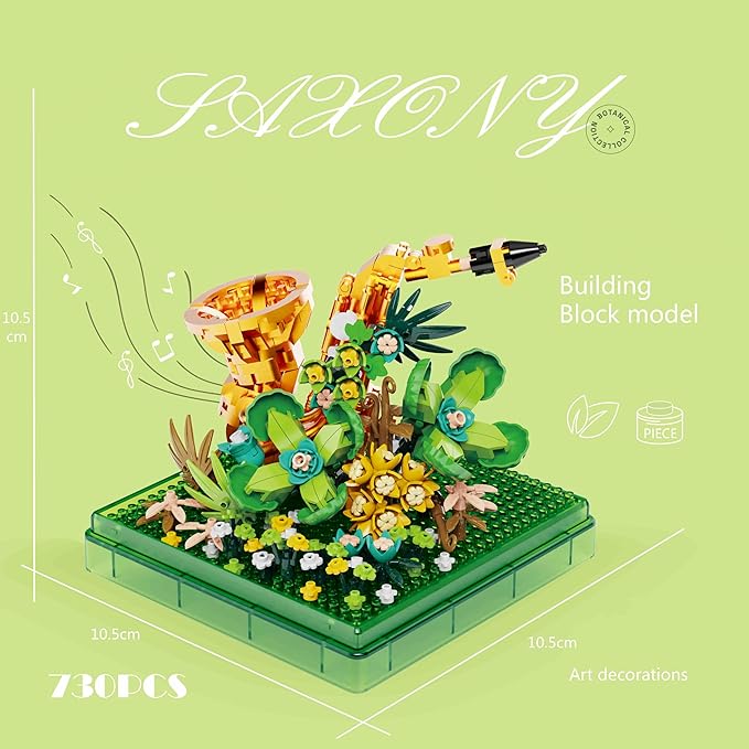 Musical Instruments Micro Blocks Building Sets,Classical Famous Building Block Set,1500 PCS for Adults and Kids,Piano and Saxophone with Clear Plastic Cover