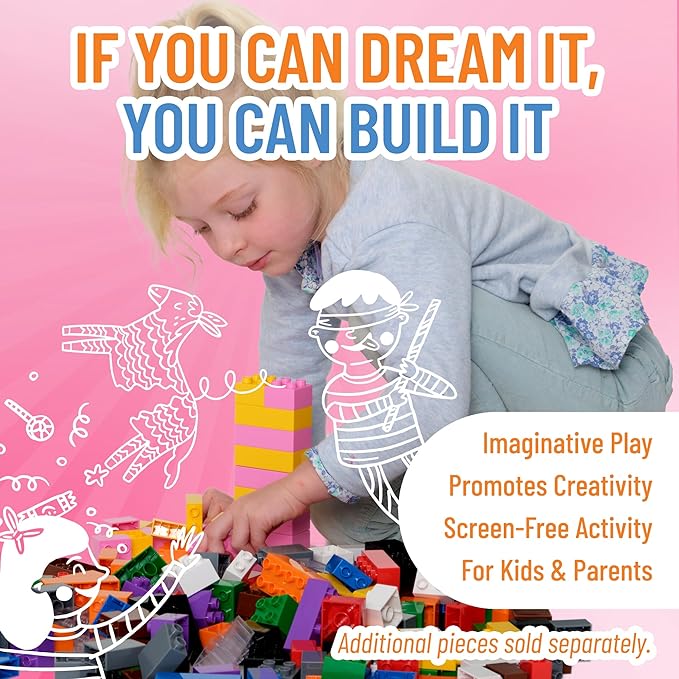 Strictly Briks Toy Large Building Blocks for Kids & Toddlers, Big Bricks Building Blocks for Ages 3 and Up - Compatible with All Major Brands, Blue, Green, Red, & Yellow, 108 Pieces - Toy Building Set