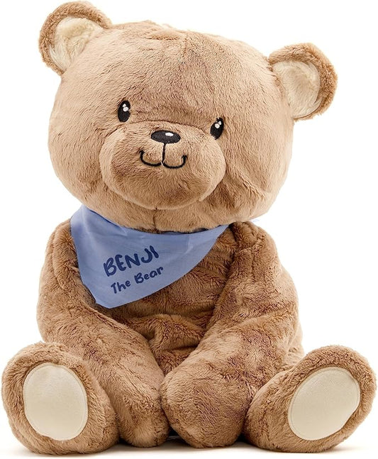 Lilly's Love Weighted Stuffed Animal, 5lb | Sensory Plush for Kids & Adults | Machine Washable Plushie w/Removable Inner | Calming Weighted Stuffed Animal for Anxiety, Benji The Bear